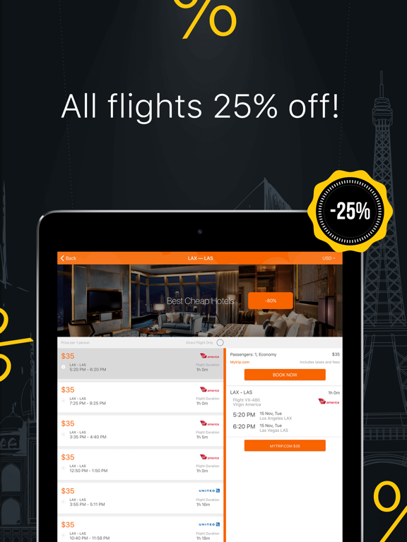 The US Cheapest Airfare Finder - 777 Airways iPad screenshot 5 - Travel app