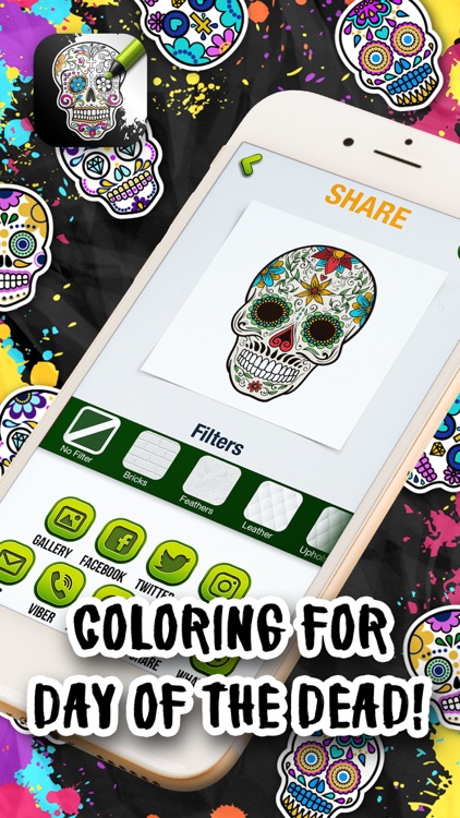 Sugar Skull Coloring Pages screenshot-3