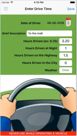 Game screenshot New Driver Log - Drivers license,driver education hack