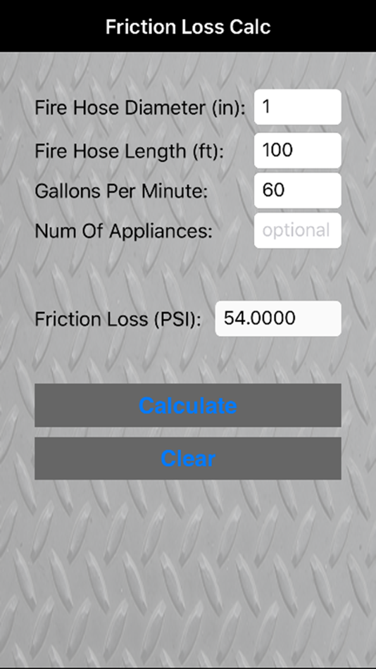 Friction Loss Calc (iOS) Podle: Jeremy Breaux Friction Loss Calc (iOS) Podle: Jeremy Breaux