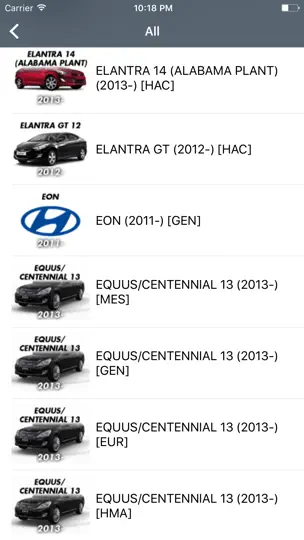 Captura de pantalla de Hyundai Car Parts - ETK Parts Diagrams en iPhone 1