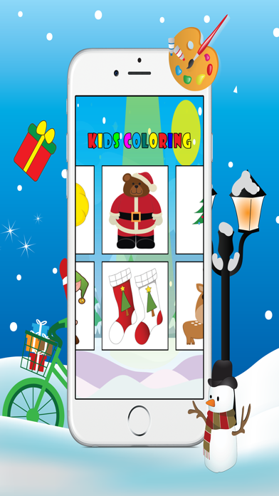 Christmas Coloring Book - Free Kids Colors Pages Screenshot