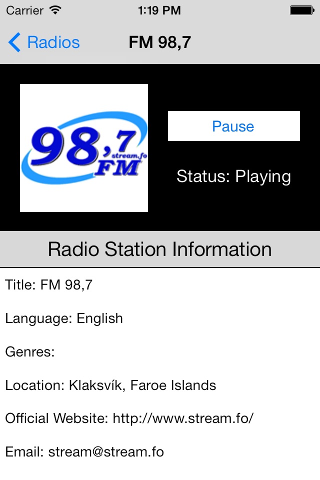 Faroe Islands Radio Live screenshot 2