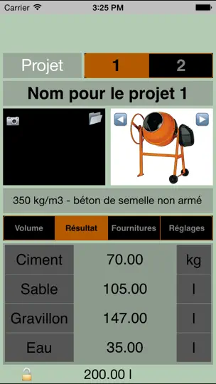 Capture d'écran de BetonMix sur iPhone 2