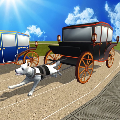 Dog Cart Race : sled dog race by driving  wagons icon