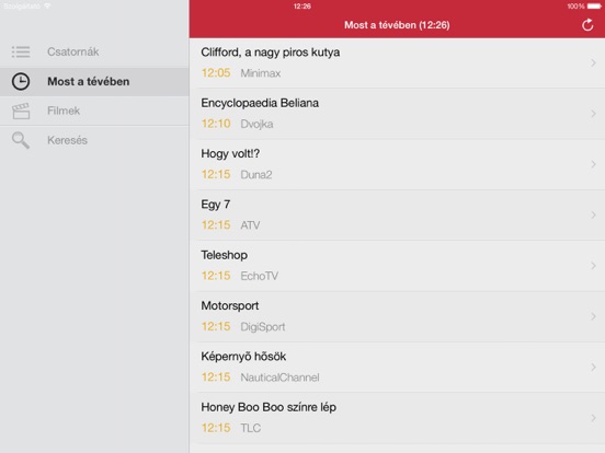 Magyar Televízióadás Ingyen Guide (iPad verzió) screenshot 2