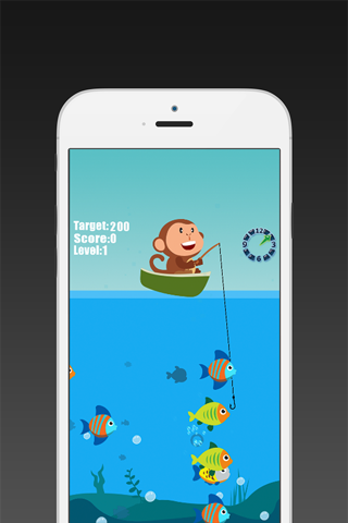 Monkey Fishing Catch Big Fish Game For Kids screenshot 2