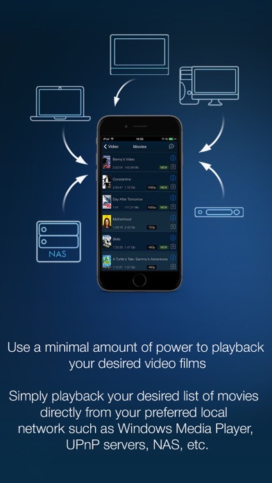 MCPlayer Pro wireless UPnP video player for iPhone, stream movies on HD TV Screenshot 2