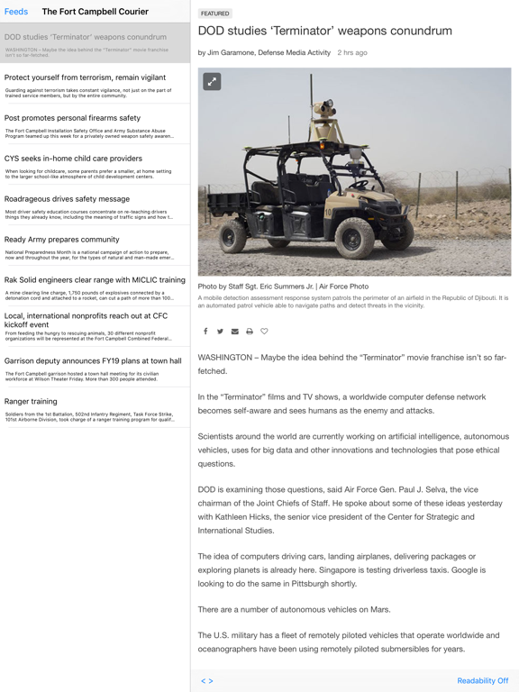 Screenshot #6 pour Army News - A News Reader for Members, Veterans, and Family of the US Army