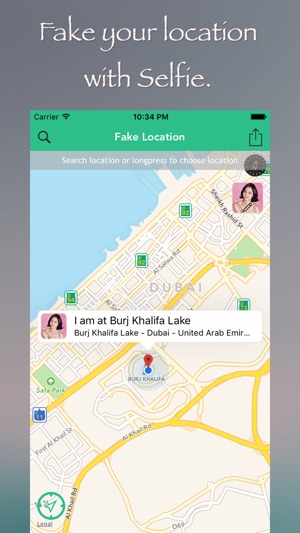 Fake Location for GPS Spoofer with Selfi