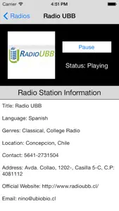 Chile Radio Live Player (Santiago / Spanish / español) screenshot #4 for iPhone