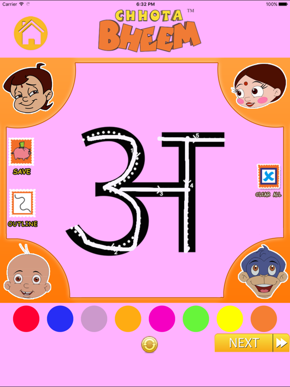 Screenshot #6 pour Learn and Write Hindi Alphabets with Bheem