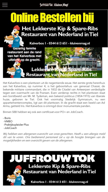 Bestel bij Juffrouw Tok Tiel