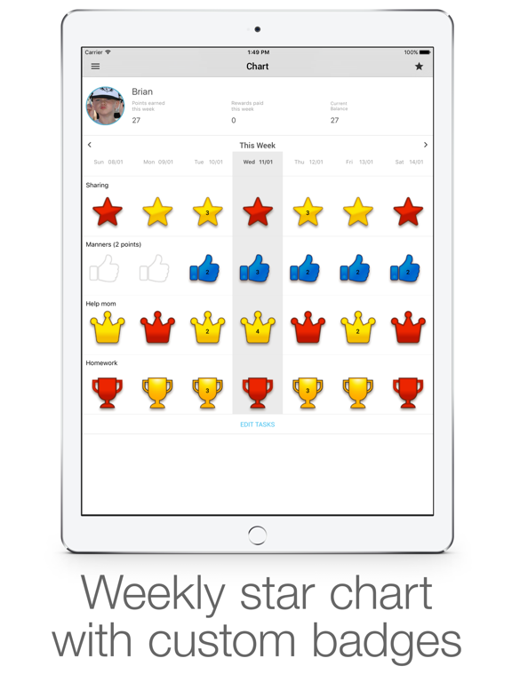 iRewardChart：両親報酬トラッカー行動雑用チャートのおすすめ画像1