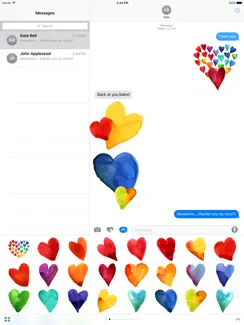 Beautiful Watercolor Heart Stickers iPad image 1
