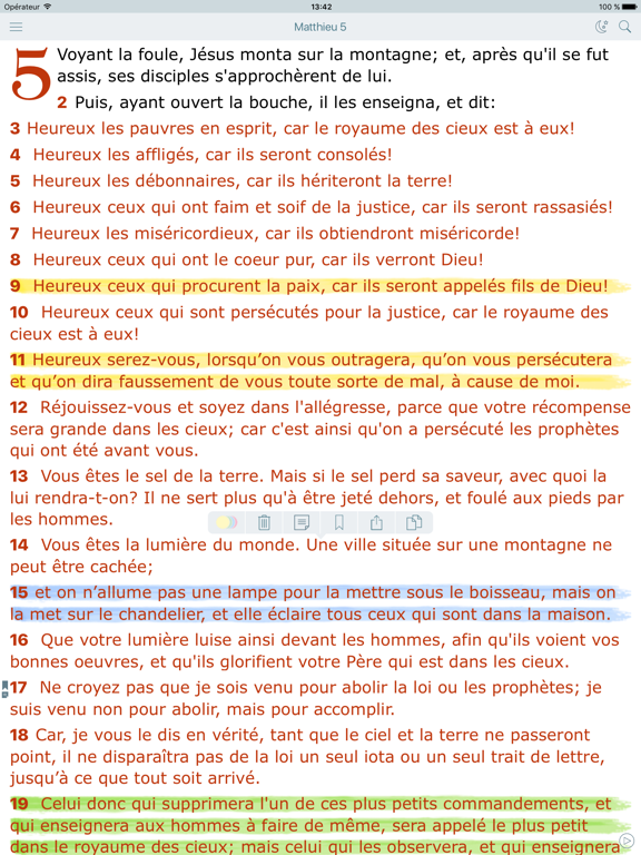 Screenshot #4 pour La Bible Offline Gratuite en Audio - Louis Segond