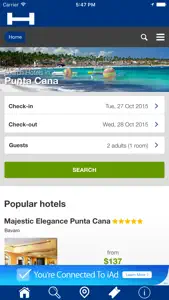 Punta Cana Hotels + Compare and Booking Hotel for Tonight with map and travel tour screenshot #1 for iPhone