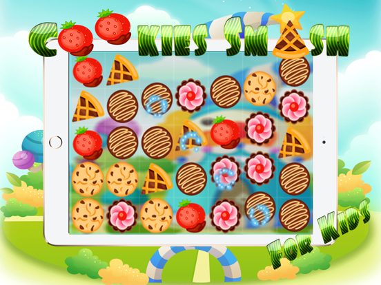 Cookies Smash Match 3 Puzzle Games - Magic board relaxing game learning for kids 5 year old free iPad screenshot