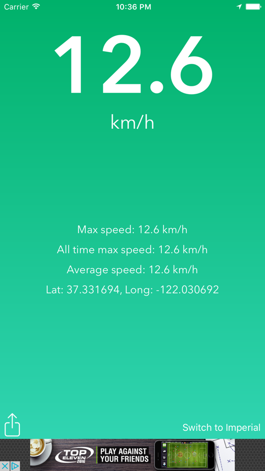 #2. Simple Speed Meter (iOS) 由: Leon Tucek