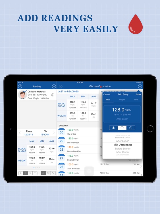 Glucose Companion for iPad - Blood Sugar Tracker