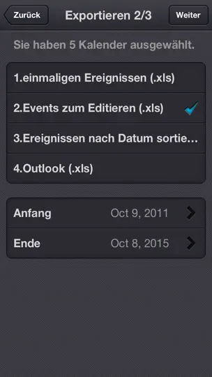 Screenshot von XCalendar auf dem iPhone 2