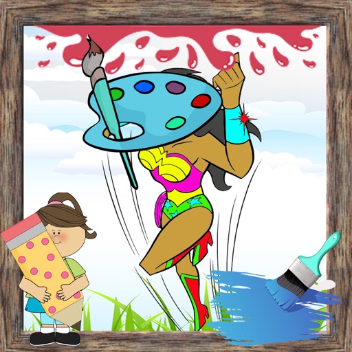 Draw Pages Game Wonder Woman Version iOS App