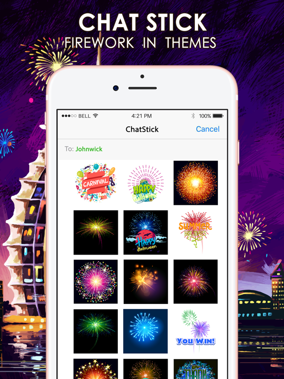 Screenshot #4 pour Fireworks Emoji Stickers Keyboard Themes ChatStick