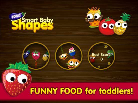 Smart Baby Shapes FOOD: Fun Jigsaw Puzzles and Learning Games for toddlers & little kids iPad app afbeelding 1