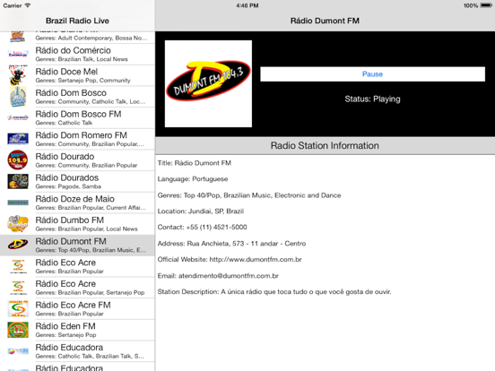 Brazil Radio Live Player (Brasília / Portuguese / português / Brasil rádio) iPad screenshot