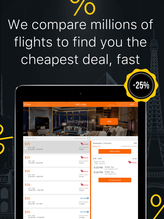 Cheapest Airfare Prediction – Cheap Flights Online, Fare Deals & Price Forecast iPad screenshot 4 - Travel app