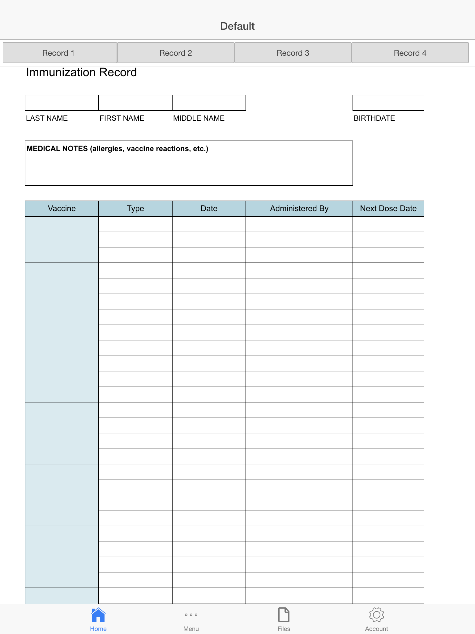 Immunization Log