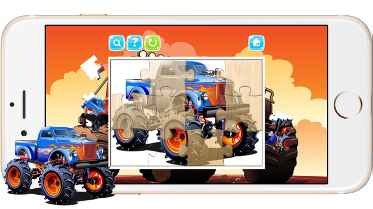Monster Truck Cartoon Jigsaw Puzzle Games for Kids