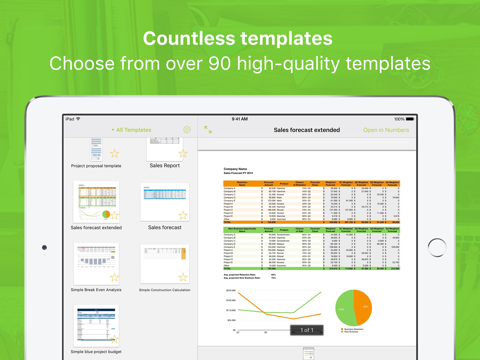 Screenshot #1 for Templates for Numbers Pro
