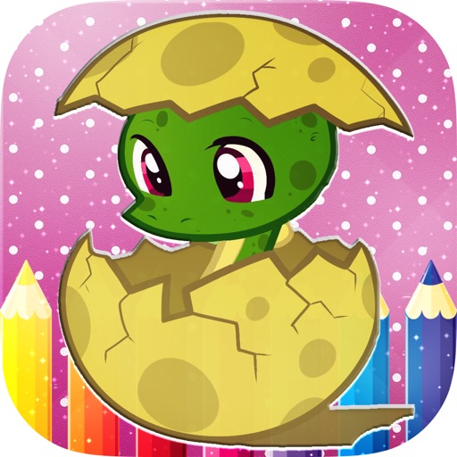 Dinosaur Kids Coloring Book Icon