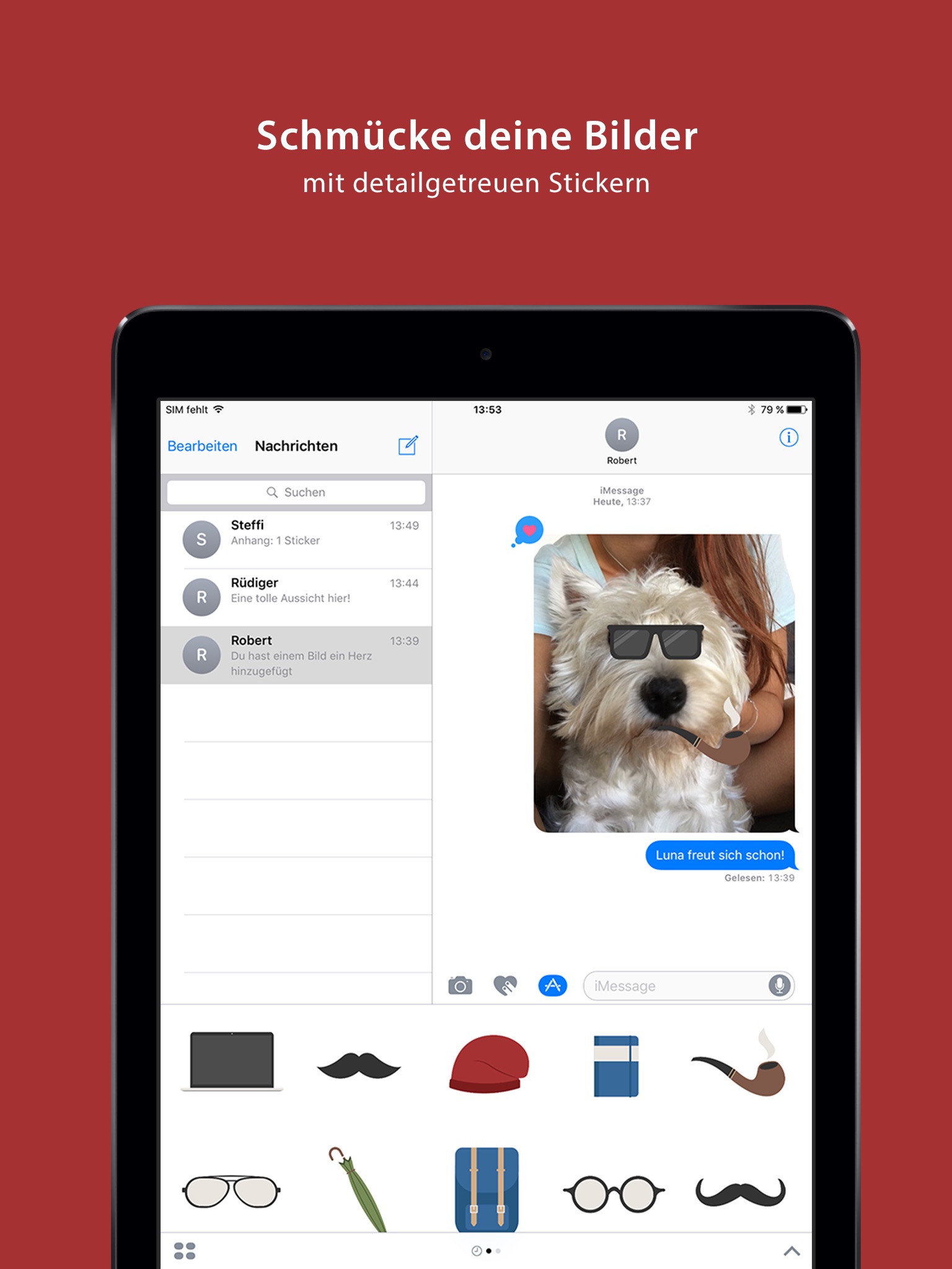 Hipster Sticker Pack - iMessage screenshot 2