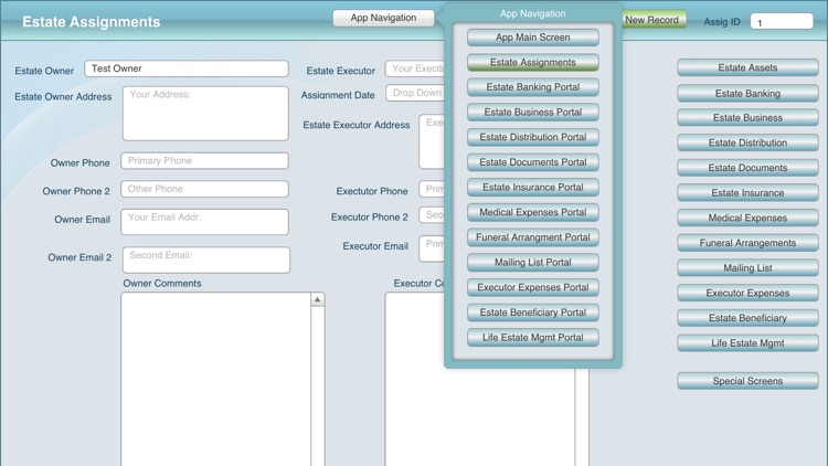 Estate Executor Mgmt DB