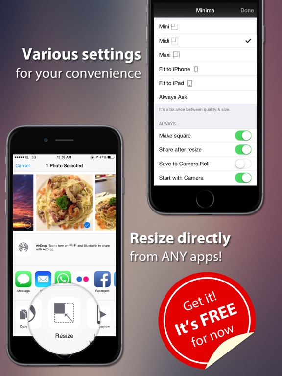 Minima - Image & VIdeo Resizer iPad screenshot