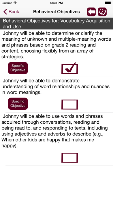Screenshot #3 pour IEP Goals & Objectives with Common Core Standards