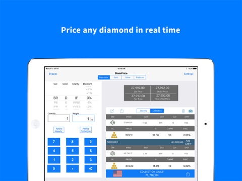 DiamPrice - Diamonds and Metals Pricing Calculator screenshot 2