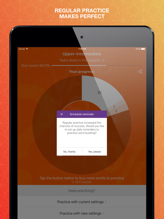Wordbuilding Practice iPad screenshot 5 - Education app