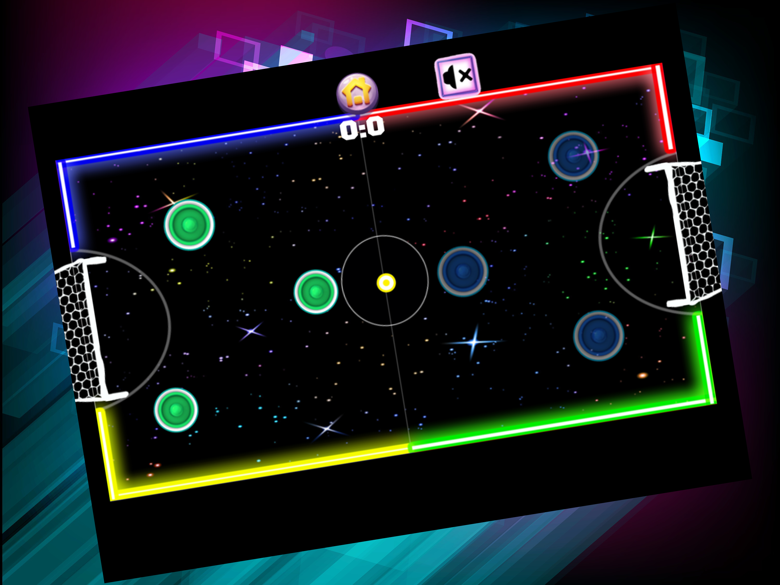 Neon Air Hockey Glow In The Dark Space Table Game