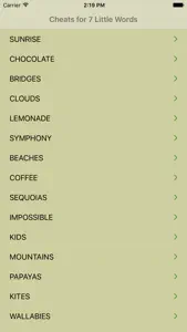 Cheats for 7 Little Words screenshot #1 for iPhone