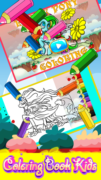 Screenshot #1 pour jeux poney livre de coloriages facile pour enfants