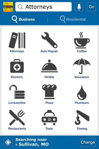 Fidelity Missouri Yellow Pages screenshot 2
