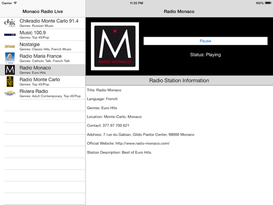 Screenshot #6 pour Monaco Radio Live Player (French / le français)