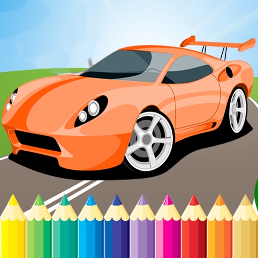 Race Car Coloring Book Super Vehicle drawing game icon