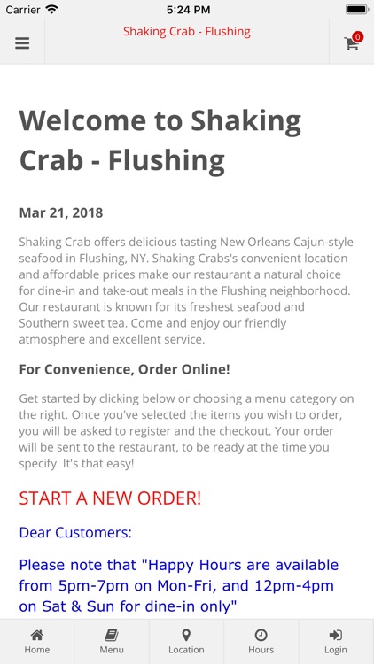 Shaking Crab Flushing