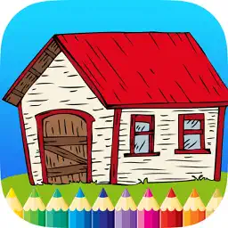 Coloring Book House: Learn to draw & paint for Kid app icon