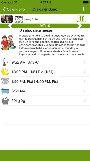 Captura de pantalla de Calendario WomanLog Baby en iPhone 2