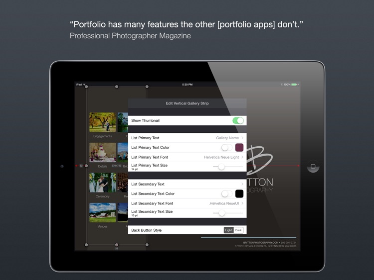 Portfolio for iPad